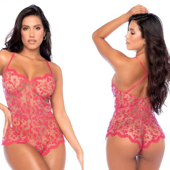 Star Cherry Lace Embroidered Romper